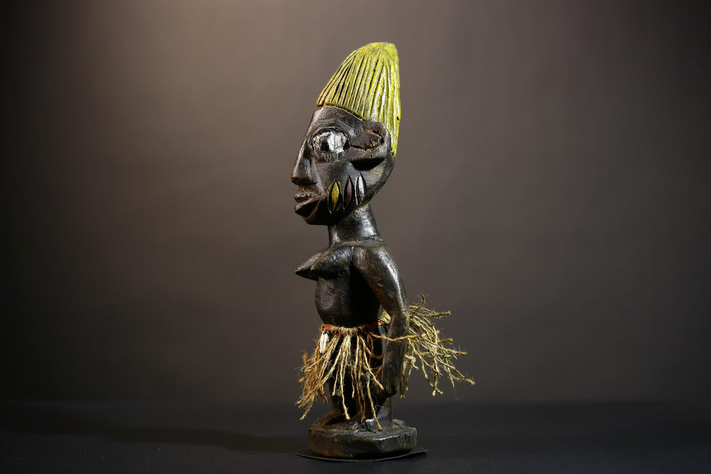 African Yoruba Male Ibeji Figure | Unique Saki Style Art | Oyo Twin Collectible | Handcrafted Cultural Sculpture | Traditional Yoruba -G4875