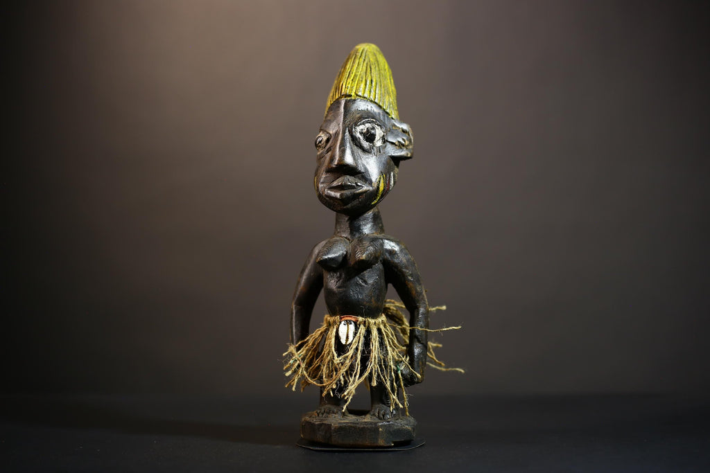 African Yoruba Male Ibeji Figure | Unique Saki Style Art | Oyo Twin Collectible | Handcrafted Cultural Sculpture | Traditional Yoruba -G4875