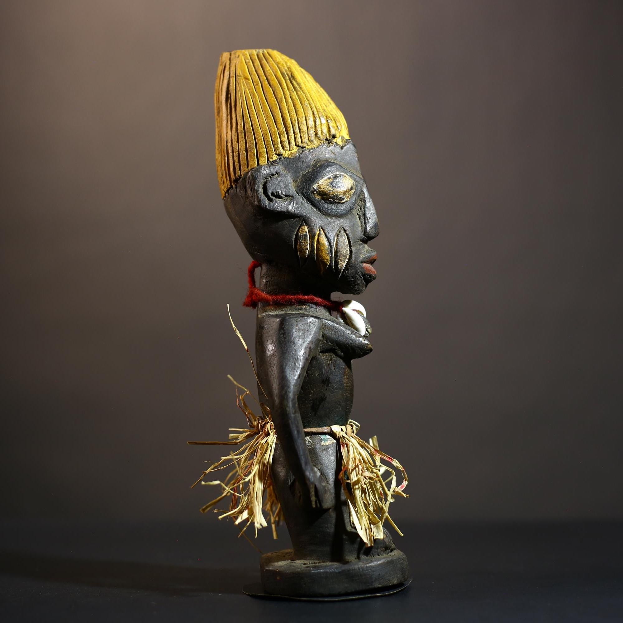 African Yoruba Male Ibeji Twin Figure | Saki Style Oyo Art | Unique Collectible Sculpture | Handmade Nigerian Cultural | Yoruba Twins-G4873