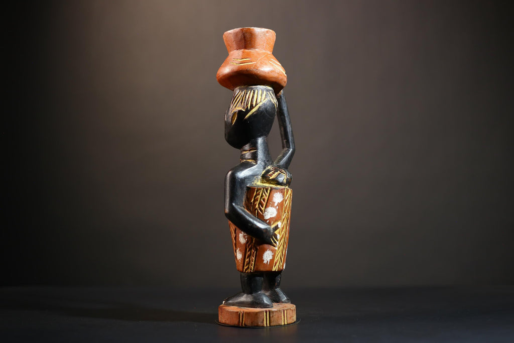 African Cote d'Ivoire Colonial Figure | Unique Handmade Tribal Art Piece | Authentic Cultural Sculpture | Ethnic Figurine Decor-G4872