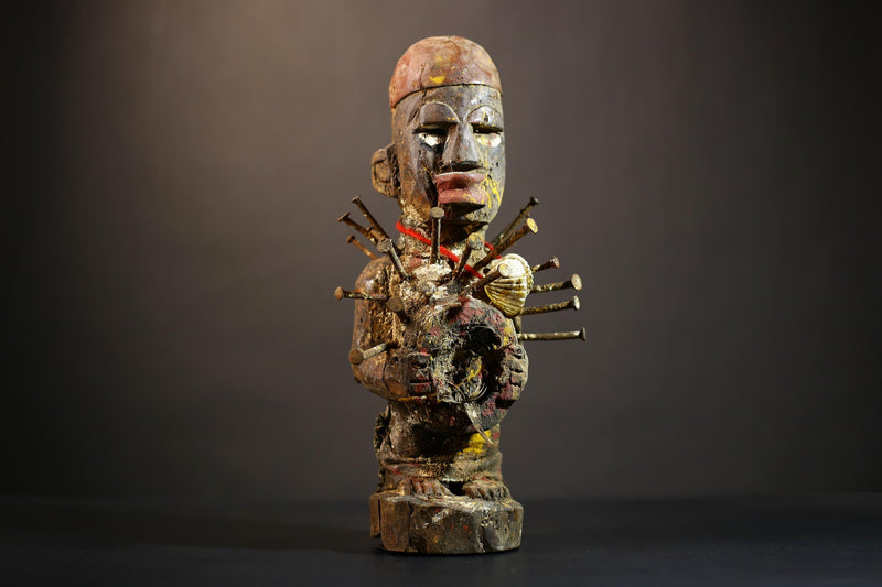 African Nkondi Nkisi Figure | Kongo Tribal Spirit Collectible | Unique Art Decoration | Ethnic Home Decor | Cultural Heritage-G4869