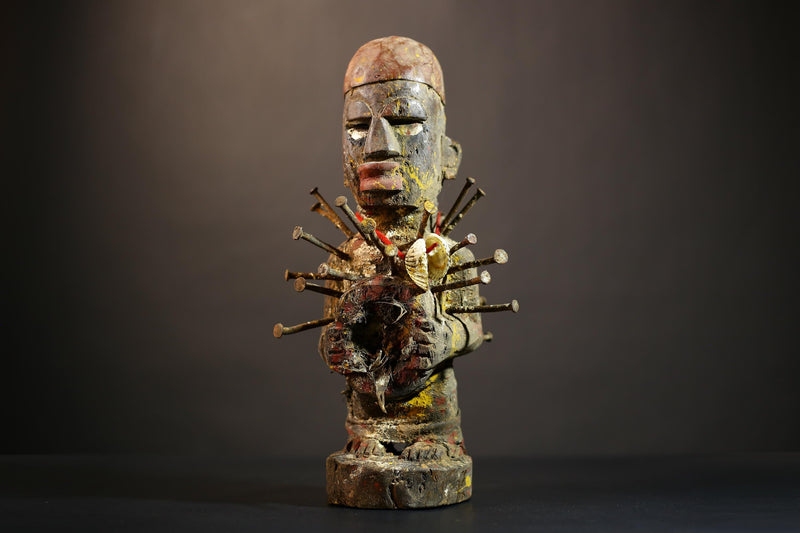 African Nkondi Nkisi Figure | Kongo Tribal Spirit Collectible | Unique Art Decoration | Ethnic Home Decor | Cultural Heritage-G4869