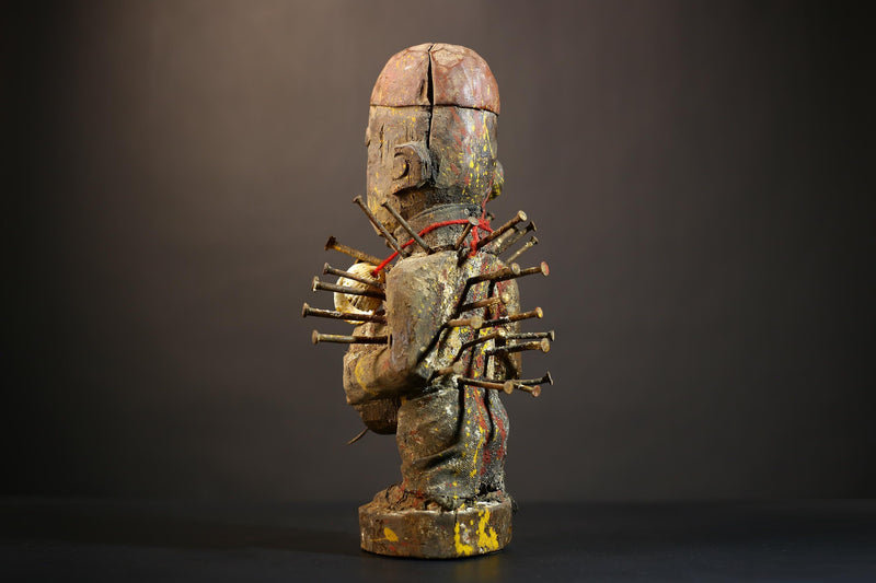 African Nkondi Nkisi Figure | Kongo Tribal Spirit Collectible | Unique Art Decoration | Ethnic Home Decor | Cultural Heritage-G4869