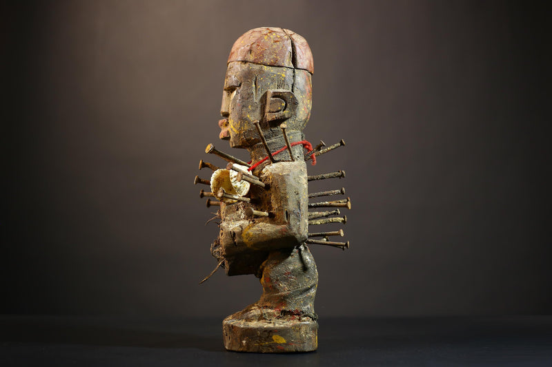 African Nkondi Nkisi Figure | Kongo Tribal Spirit Collectible | Unique Art Decoration | Ethnic Home Decor | Cultural Heritage-G4869