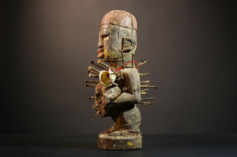 African Nkondi Nkisi Figure | Kongo Tribal Spirit Collectible | Unique Art Decoration | Ethnic Home Decor | Cultural Heritage-G4869