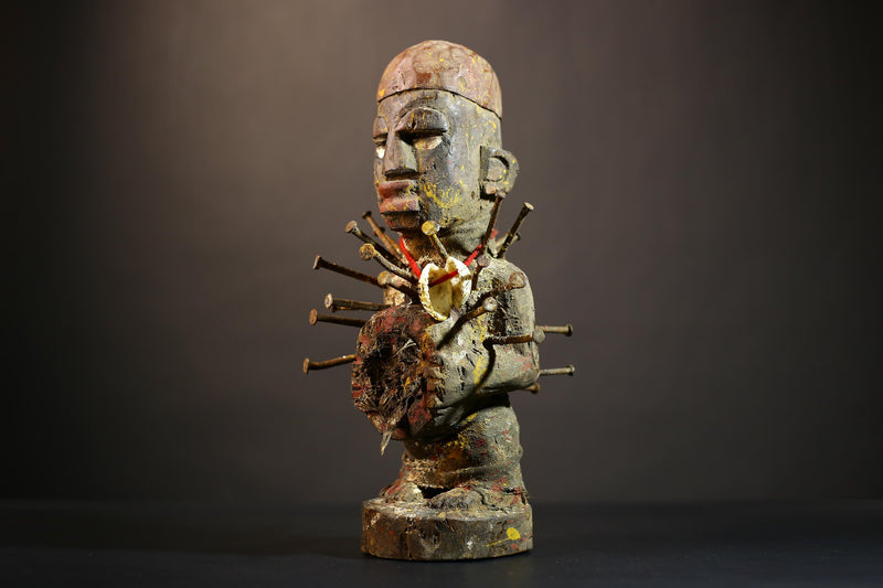 African Nkondi Nkisi Figure | Kongo Tribal Spirit Collectible | Unique Art Decoration | Ethnic Home Decor | Cultural Heritage-G4869