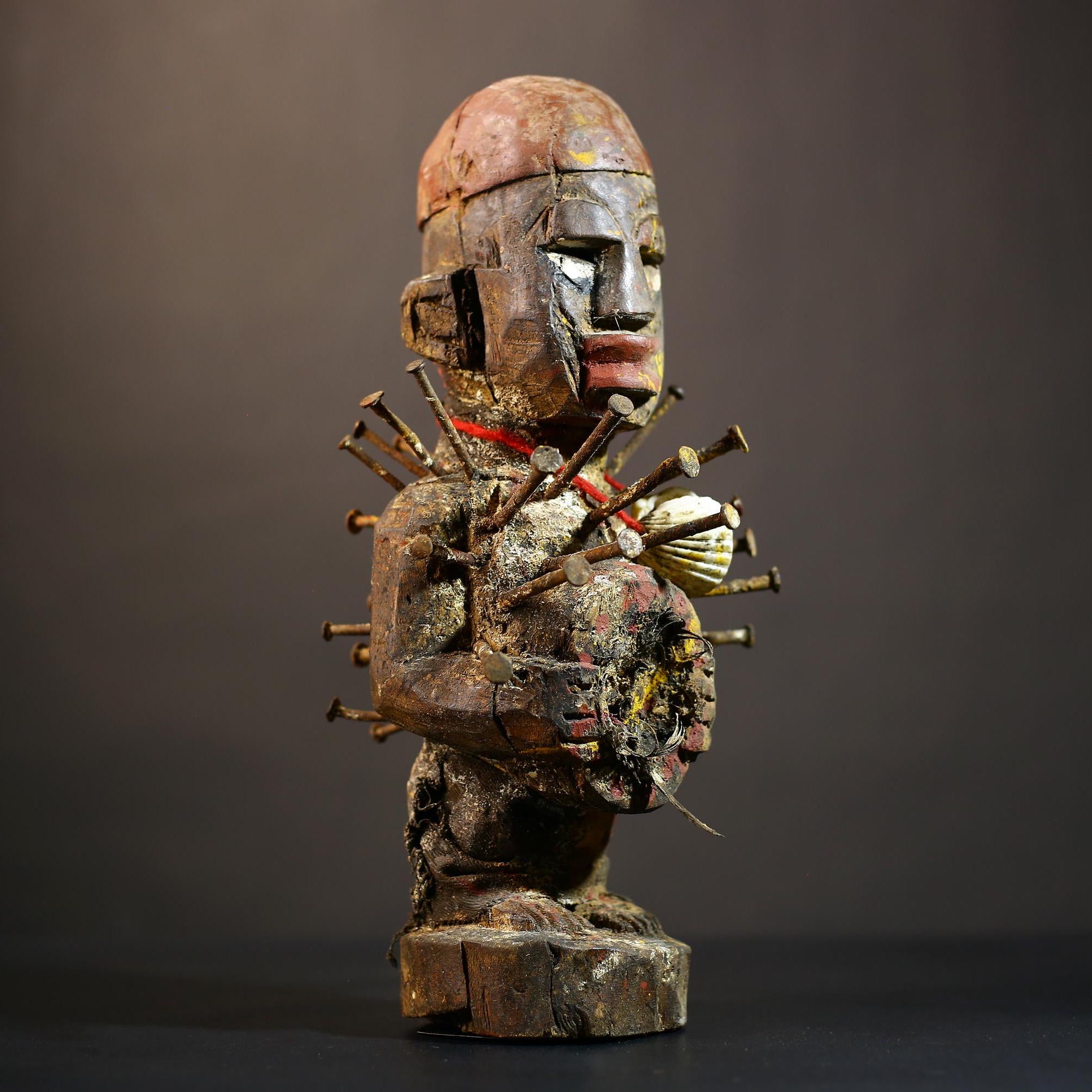 African Nkondi Nkisi Figure | Kongo Tribal Spirit Collectible | Unique Art Decoration | Ethnic Home Decor | Cultural Heritage-G4869