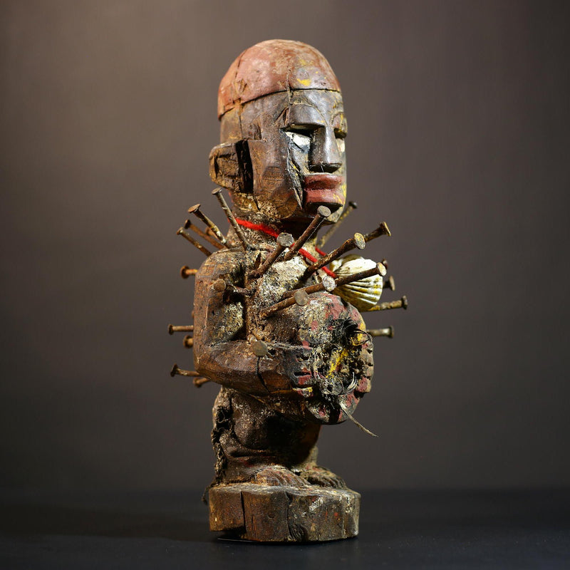 African Nkondi Nkisi Figure | Kongo Tribal Spirit Collectible | Unique Art Decoration | Ethnic Home Decor | Cultural Heritage-G4869