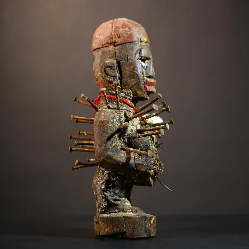 African Nkondi Nkisi Figure | Kongo Tribal Spirit Collectible | Unique Art Decoration | Ethnic Home Decor | Cultural Heritage-G4869
