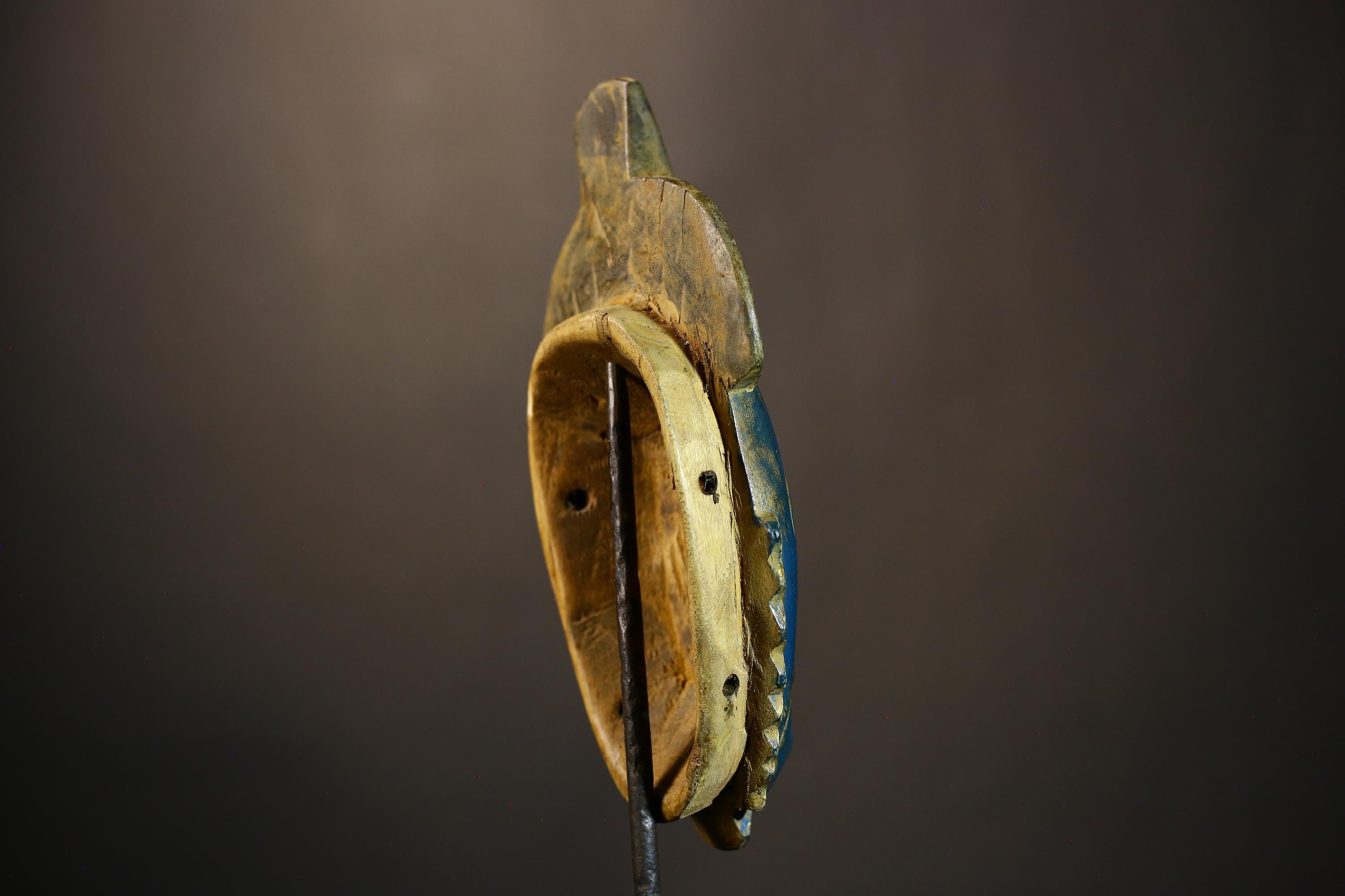 African Hand Carved Baule Wooden Mask Wall Hanging | Unique Tribal Art | Ethnic Decor for Home | Collectible Cultural Piece-9235