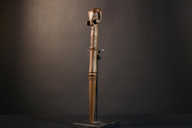 African Walking Stick | Handcrafted Art | Unique Decor | Intricate Wooden Carvings | Antique Collectible | Gifts for Him-G4880