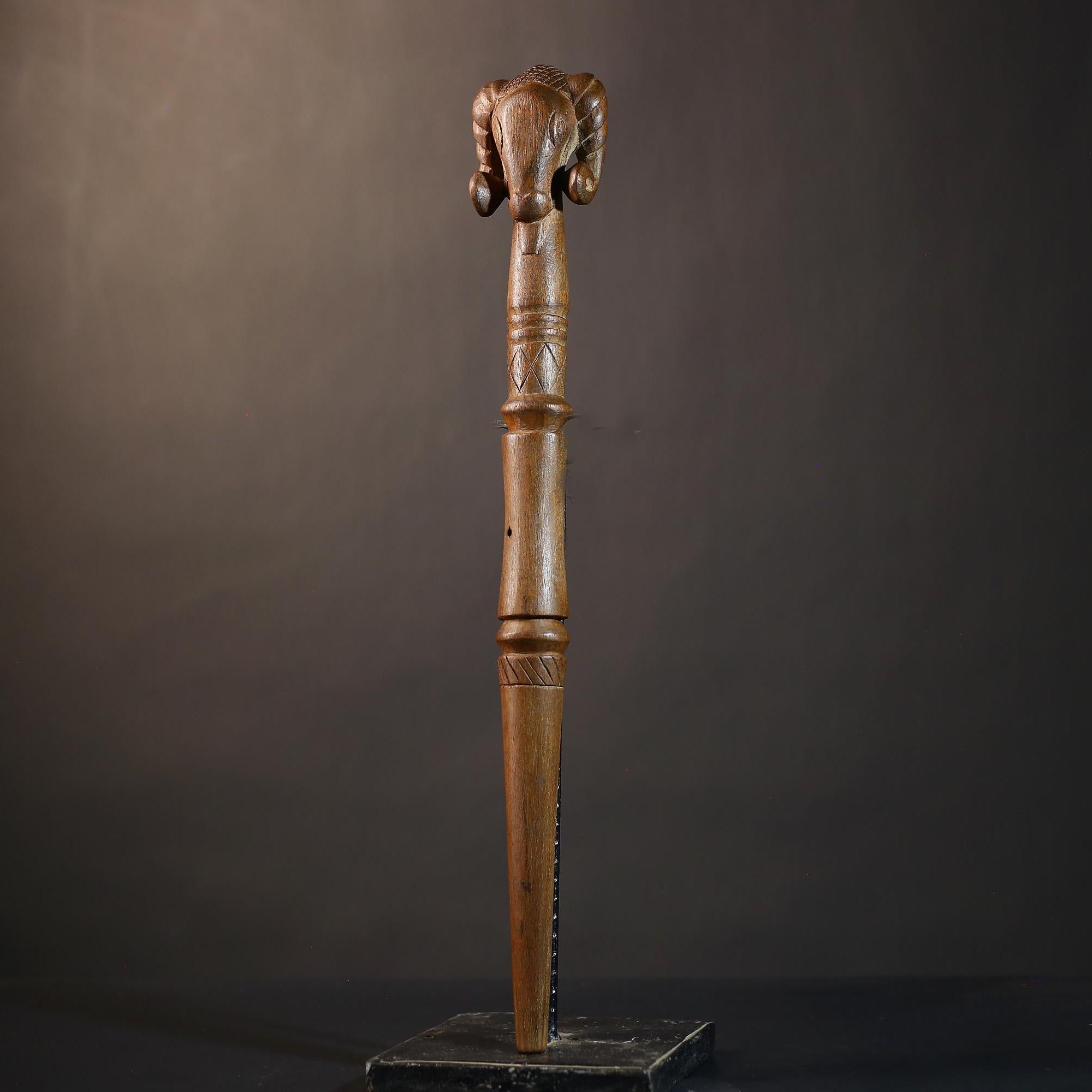African Walking Stick | Handcrafted Art | Unique Decor | Intricate Wooden Carvings | Antique Collectible | Gifts for Him-G4880