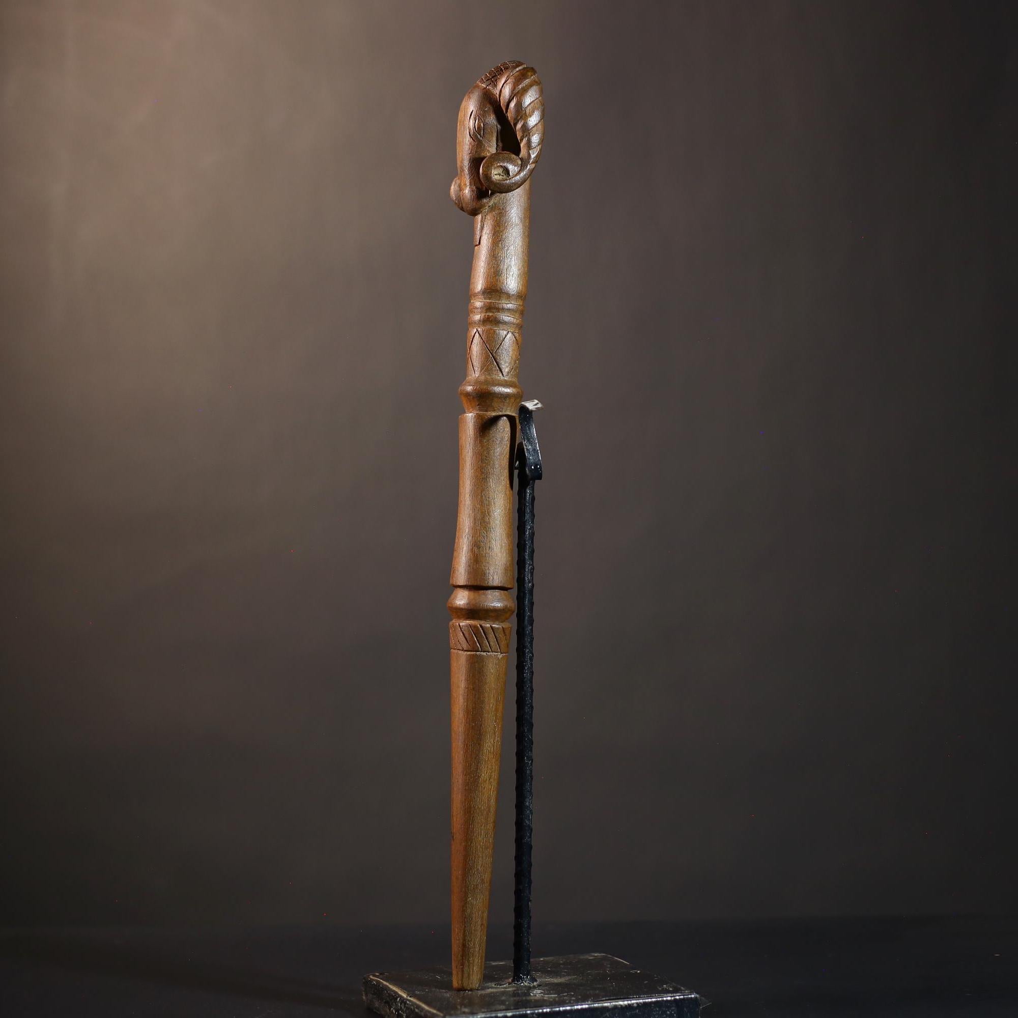 African Walking Stick | Handcrafted Art | Unique Decor | Intricate Wooden Carvings | Antique Collectible | Gifts for Him-G4880