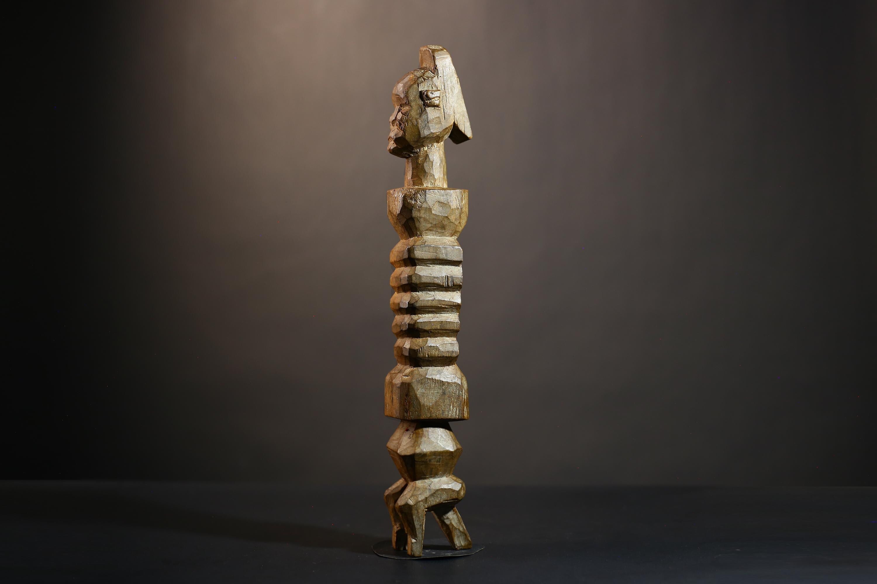 African Mende Style Slit Drum | Unique Tribal Art | Handcrafted Decor | Sierra Leone Artisan | Cultural Music Instrument-G4879