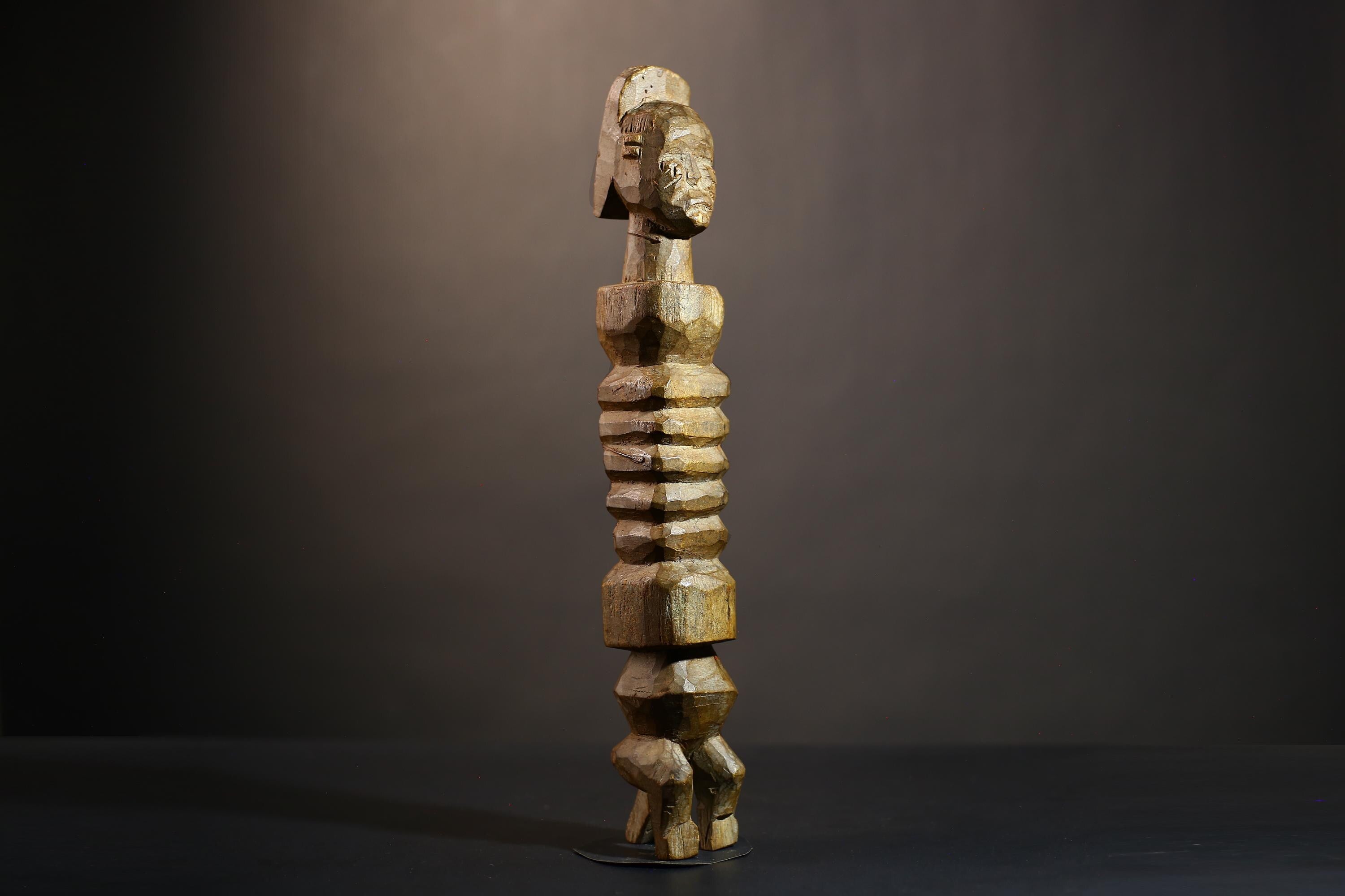 African Mende Style Slit Drum | Unique Tribal Art | Handcrafted Decor | Sierra Leone Artisan | Cultural Music Instrument-G4879