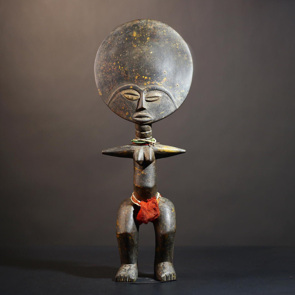 African Hand Carved Akua'ba Doll | Unique Ashanti Art | Fertility Figure | Cultural Sculpture | Home Decor Gift | Collectible-G4878