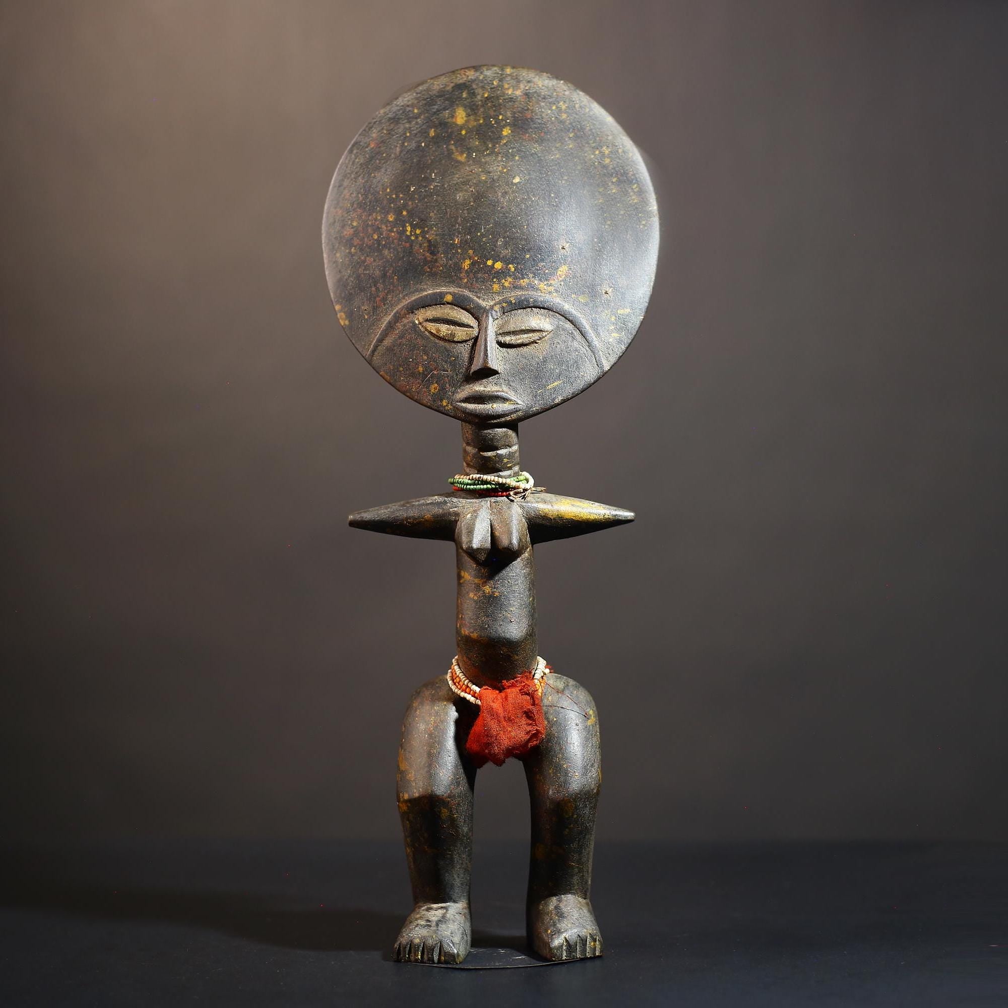 African Hand Carved Akua'ba Doll | Unique Ashanti Art | Fertility Figure | Cultural Sculpture | Home Decor Gift | Collectible-G4878