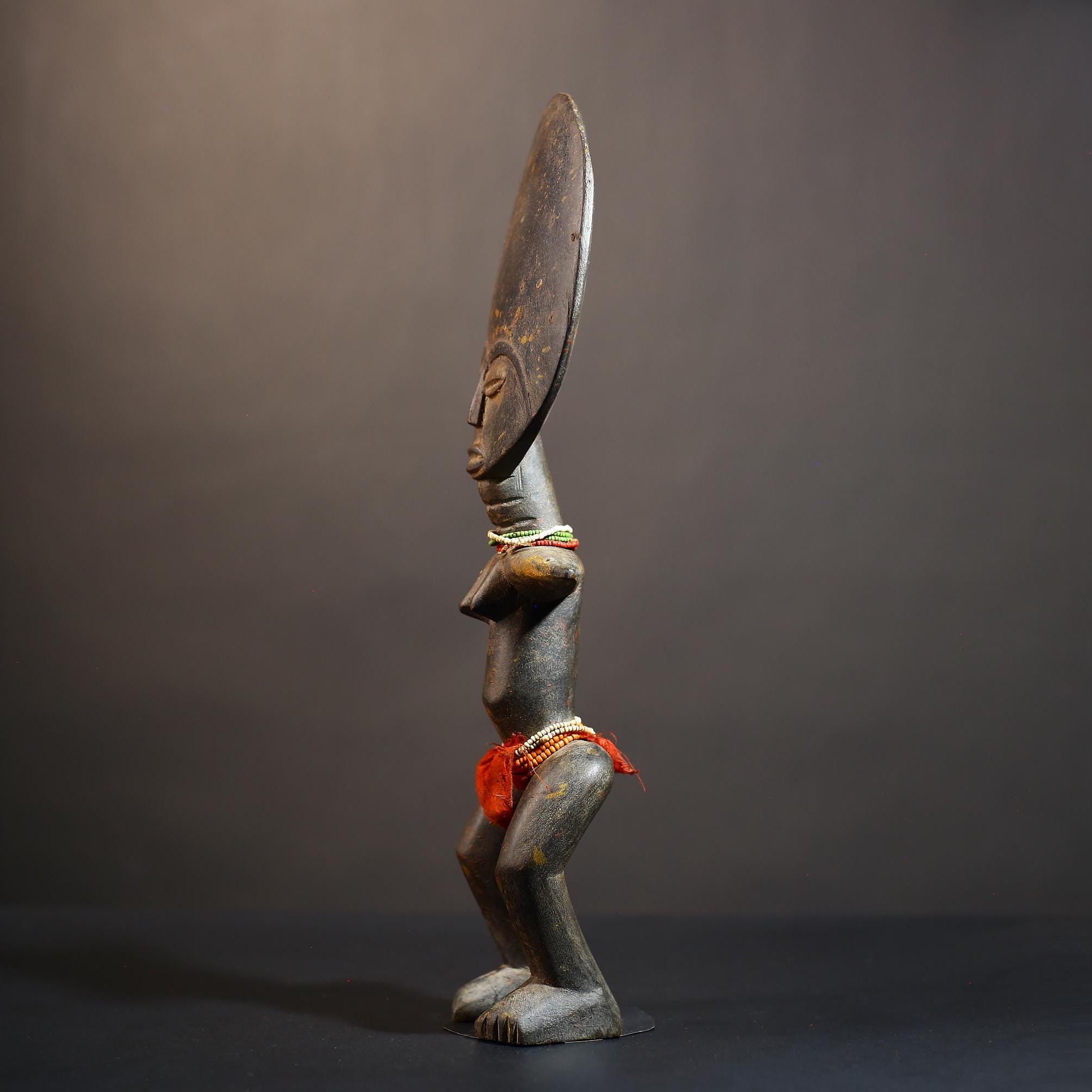 African Hand Carved Akua'ba Doll | Unique Ashanti Art | Fertility Figure | Cultural Sculpture | Home Decor Gift | Collectible-G4878