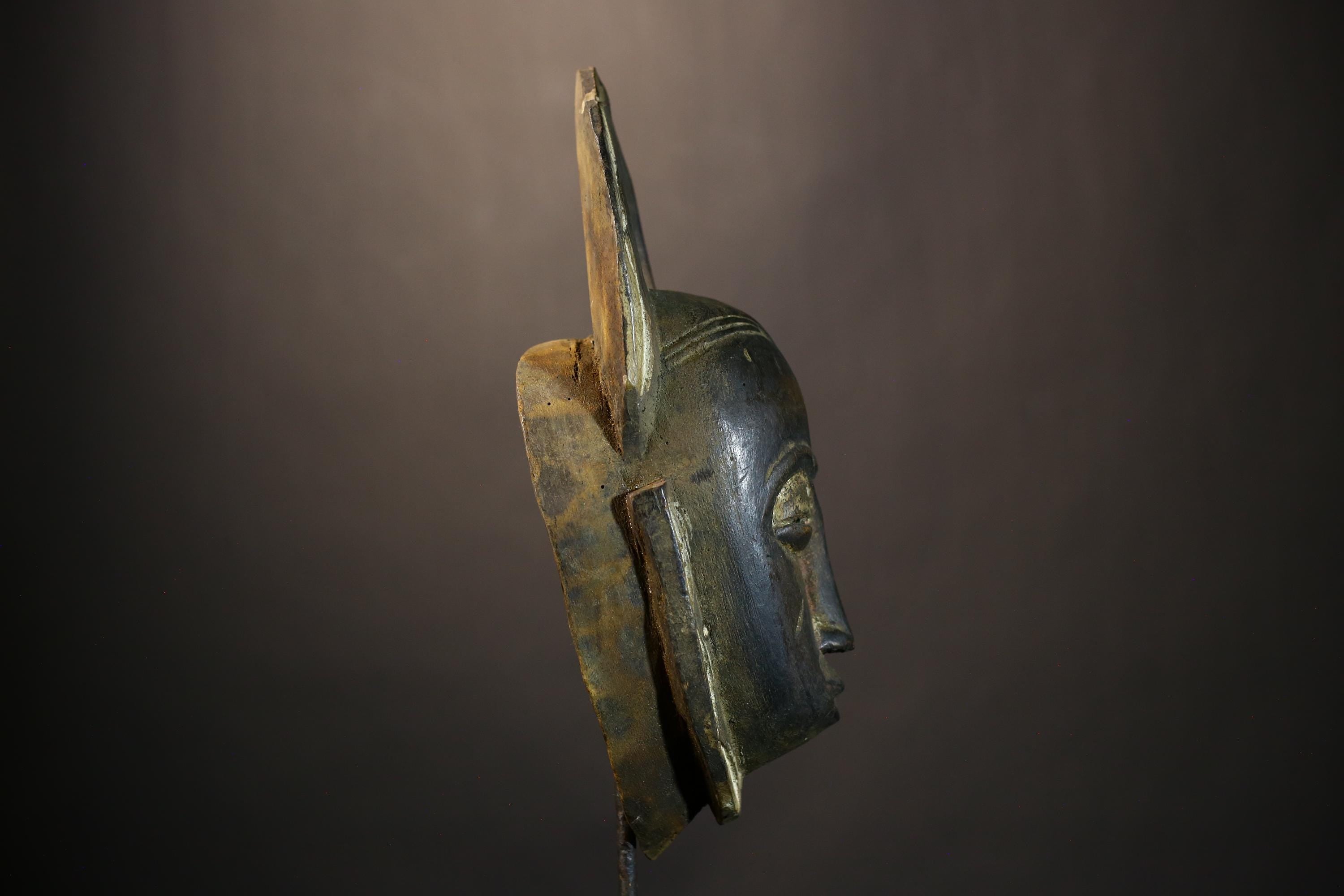 African Hand Carved Vintage Wall Mask from Baule Tribe | Unique Artisan Decor | Authentic African Art Piece for Home-4575
