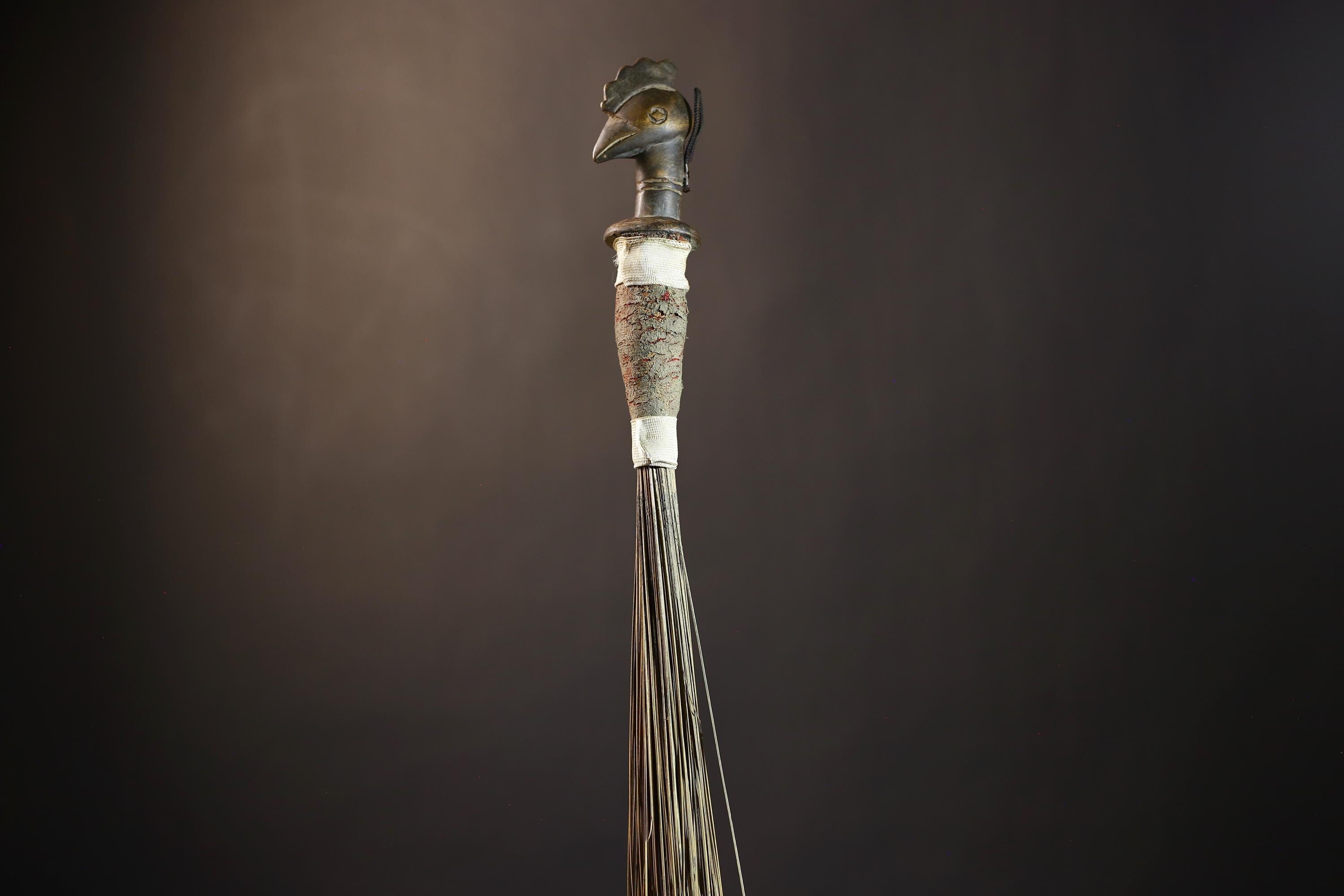 African Handcrafted Fly Whisk | Unique Home Décor | Artisan Craft | Bohemian Style | Eco-Friendly Decor | Cultural Gifts | Designs-G4892