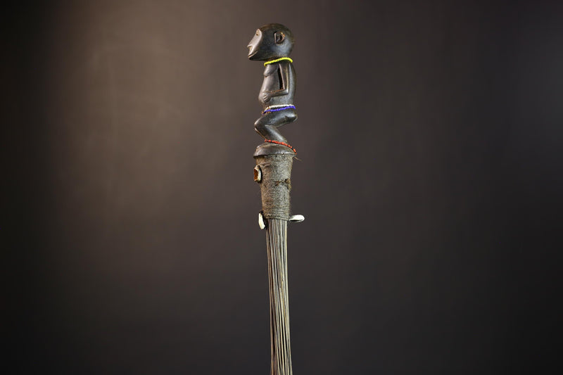 African Handmade Fly Whisk | Unique Tribal Design | Decorative Wall Art | Authentic African Decor | Traditional Home Accent | Cultural-G4891