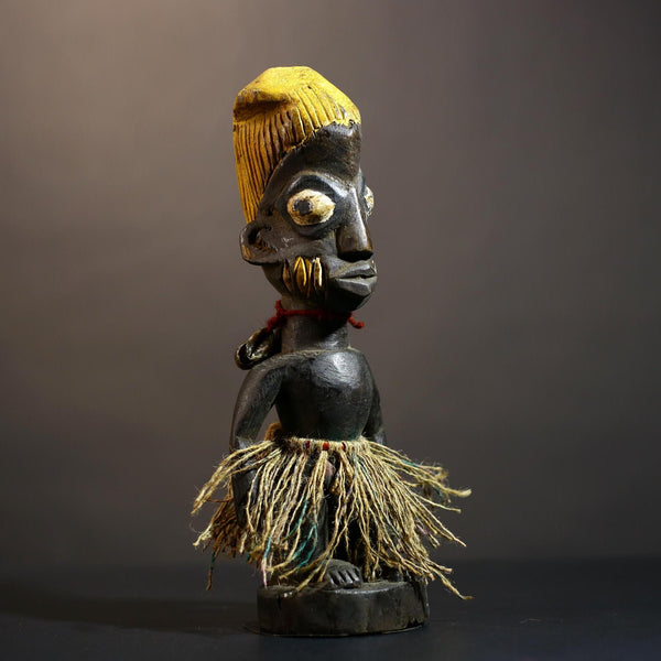 African Yoruba Tribal Art Sculpture | Handmade Figures from Nigeria | Unique Cultural Decor for Home | Artisan Craftsmanship -G4886