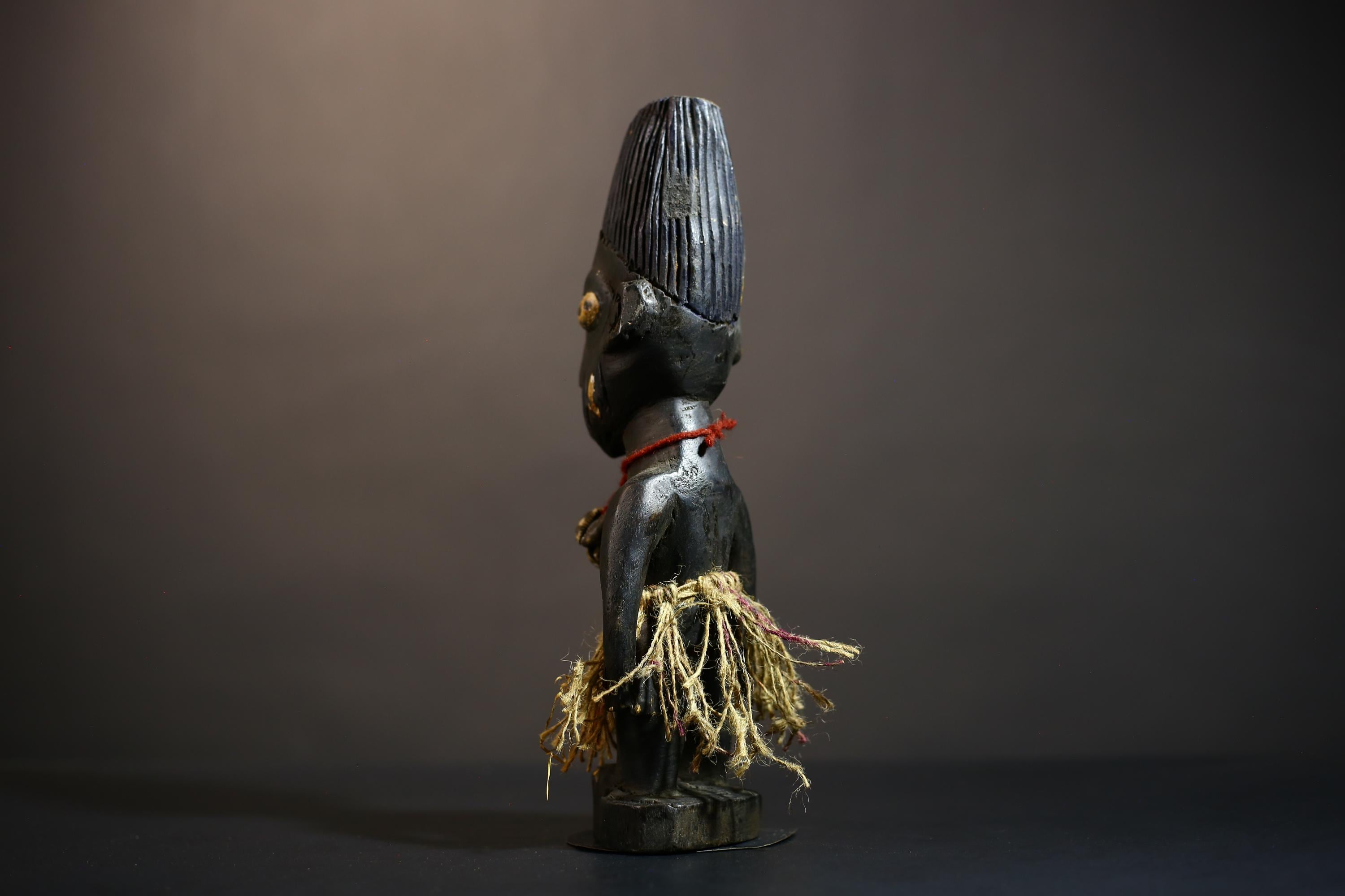 African Songo Tribal Figure Sculptures | Vintage Wooden Art from Angola | Unique Female Statue for Home Decor | Artisan Craft-G4885
