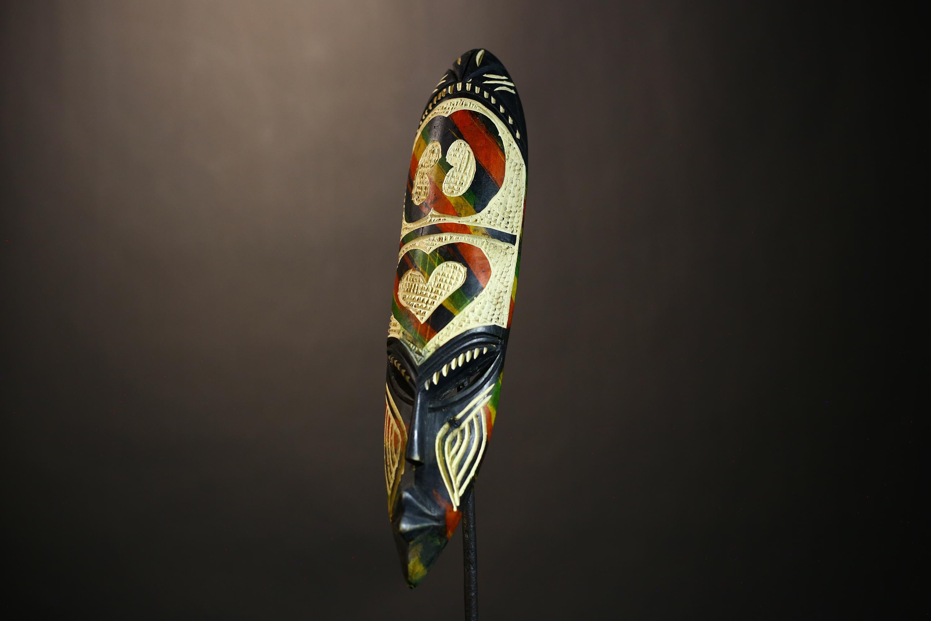 African Wooden Mask | Unique Wall Decor | Tribal Face Art | Handmade Wall Hanging | Ethnic Home Accent | Cultural Art Piece-7938