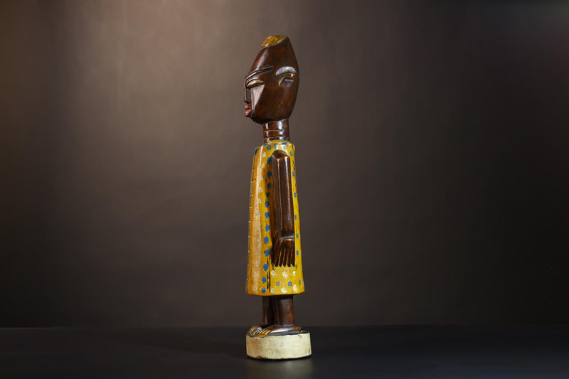 African Wooden Woman Figure - Handmade Art Sculpture for Unique Home Decor-G4900