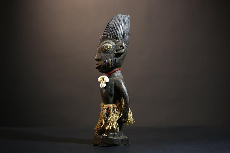 African Yoruba Tribal Figures - Unique Handcrafted Sculptures from Nigeria for Home Decor-G4898