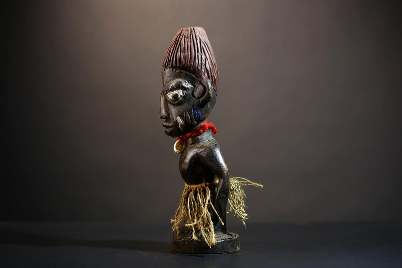 African Yoruba Tribal Figures - Unique Handcrafted Sculptures from Nigeria for Home Decor-G4897