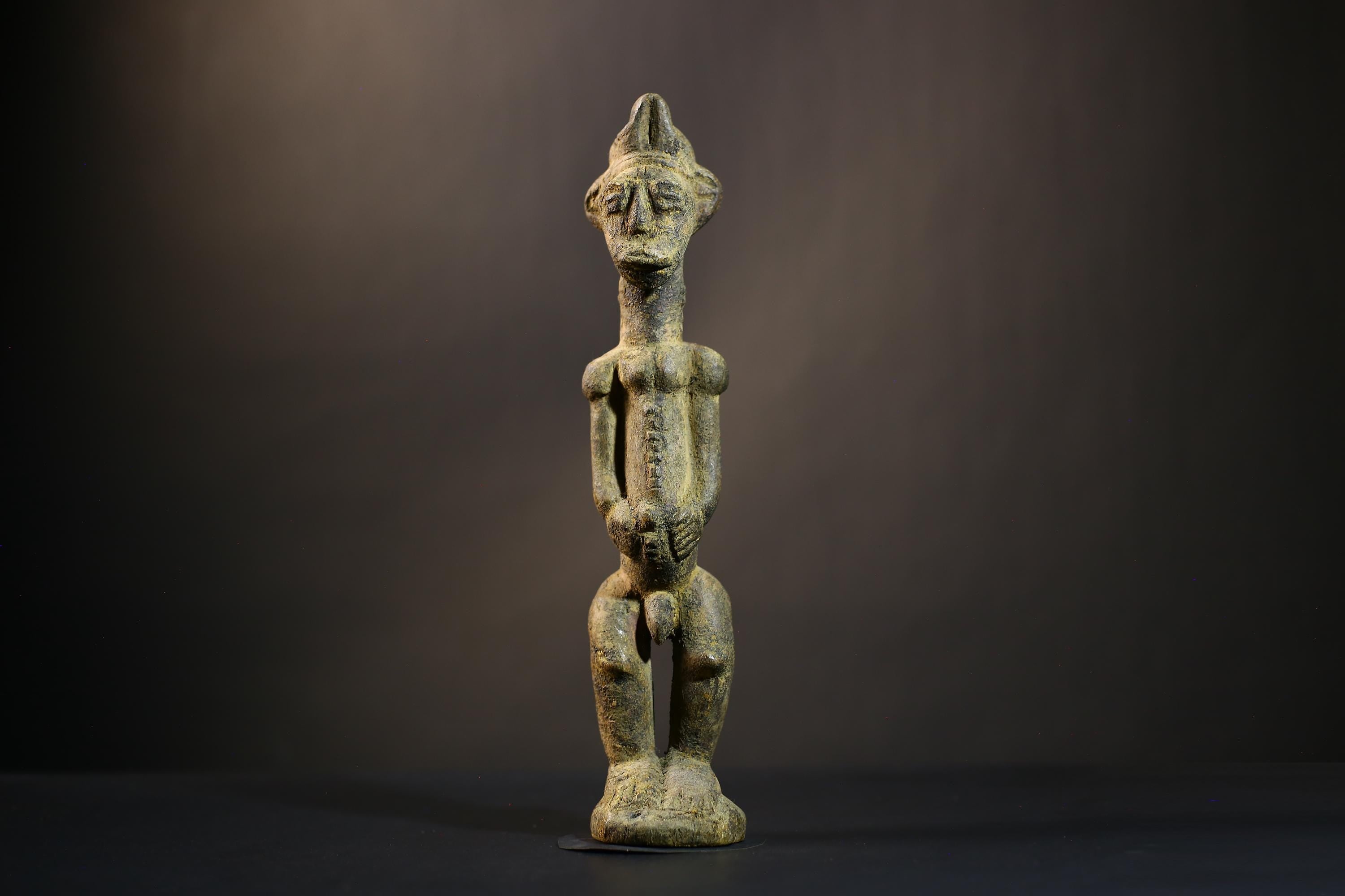 African Baule Figure | Seated Male Sculpture | Hand Carved Wood Art | Freestanding Decor | Unique Tribal Piece | Cultural Heritage  -G4738