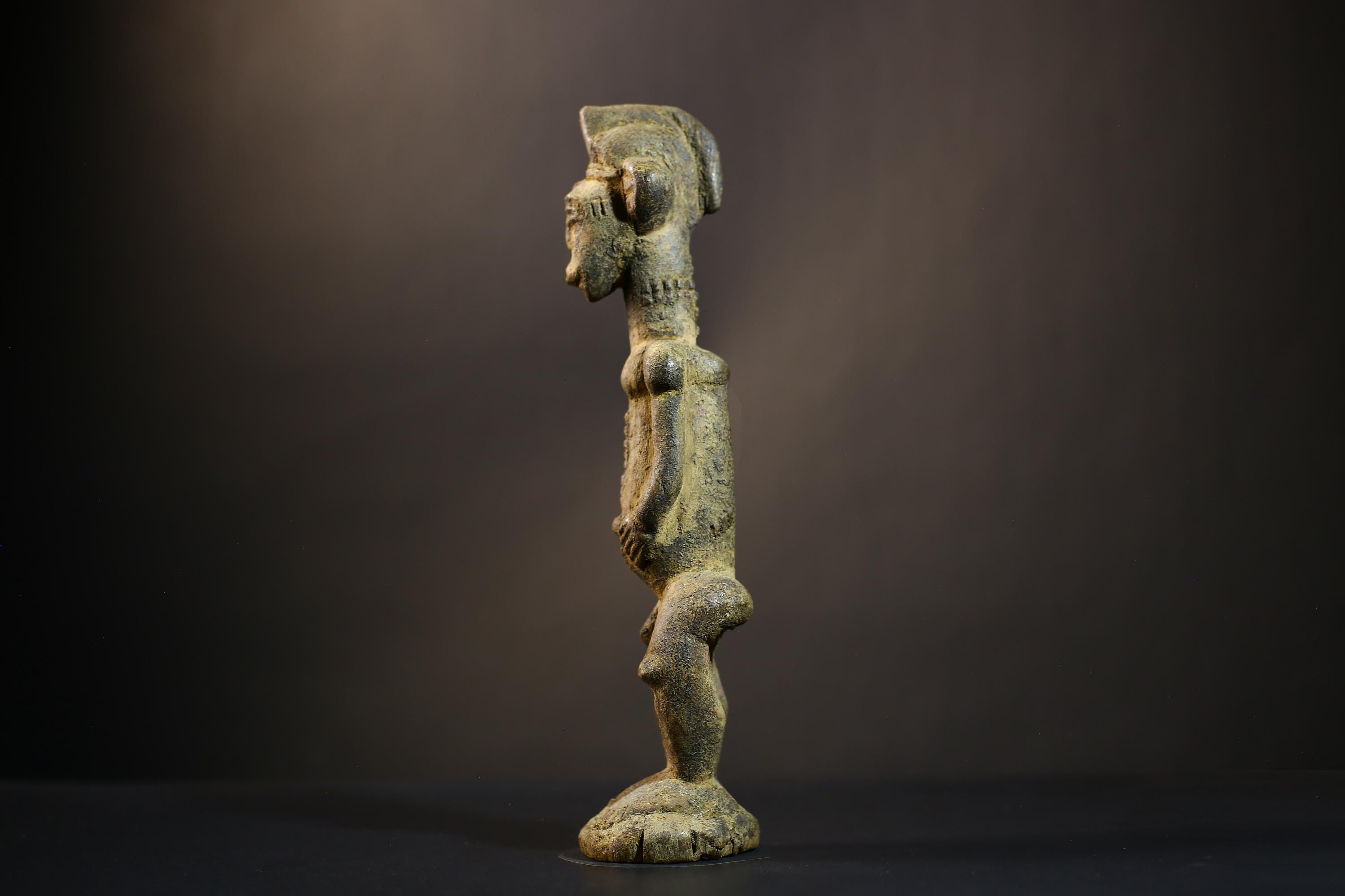 African Baule Figure | Seated Male Sculpture | Hand Carved Wood Art | Freestanding Decor | Unique Tribal Piece | Cultural Heritage  -G4738