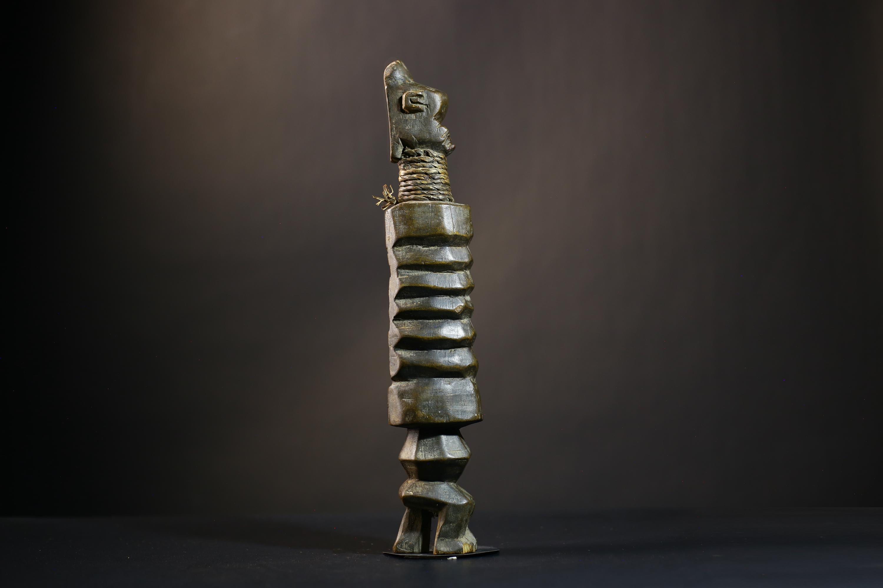 African Dege Gobo Figure | Wood Carved Sculpture | Vintage Tribal Art | 19th Century | Cultural Heritage Collectible | Unique Decor-G4737