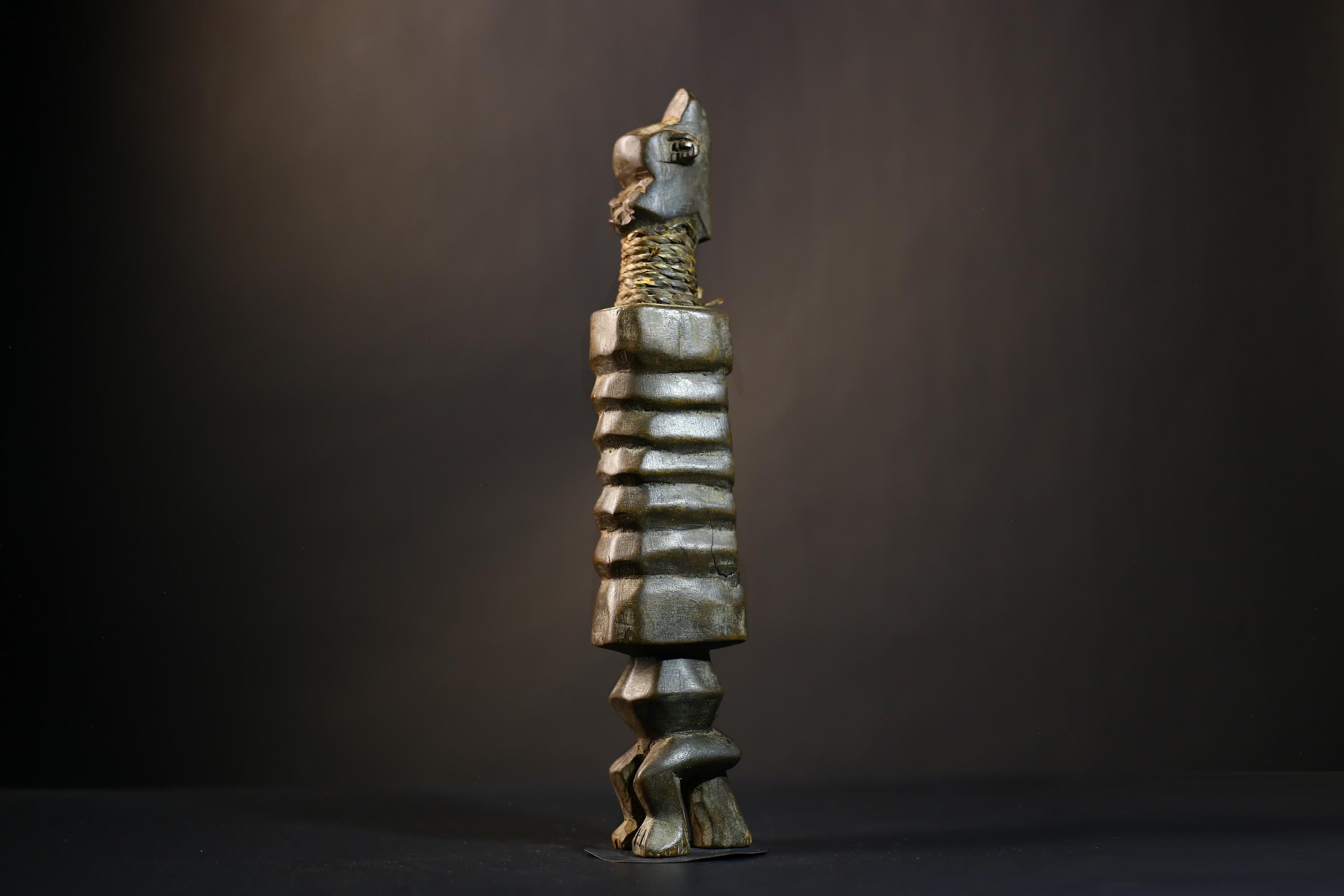 African Dege Gobo Figure | Wood Carved Sculpture | Vintage Tribal Art | 19th Century | Cultural Heritage Collectible | Unique Decor-G4737