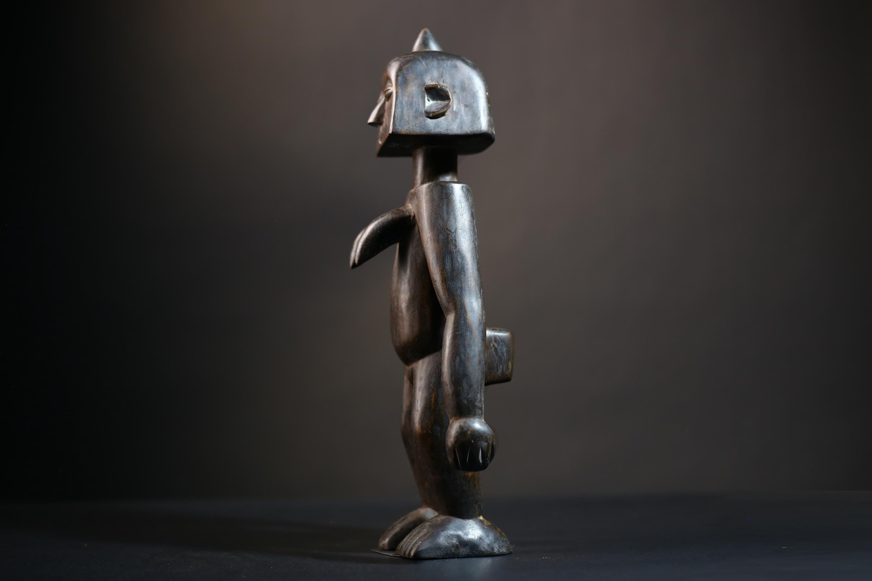African Songo Decor Figure | Vintage Tribal Wood Art | Unique Female Statue Sculpture | Angola Ethnic Collectible Gift-G4734