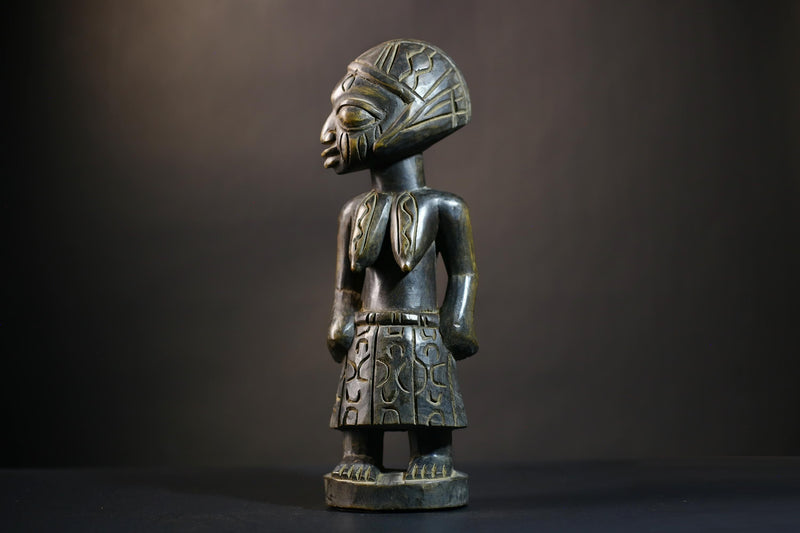 African Bamana Figure | Vintage Mali Art | Hand-Carved Wood Sculpture | Unique Tribal Decor | Ethnic Home Accent-G4732