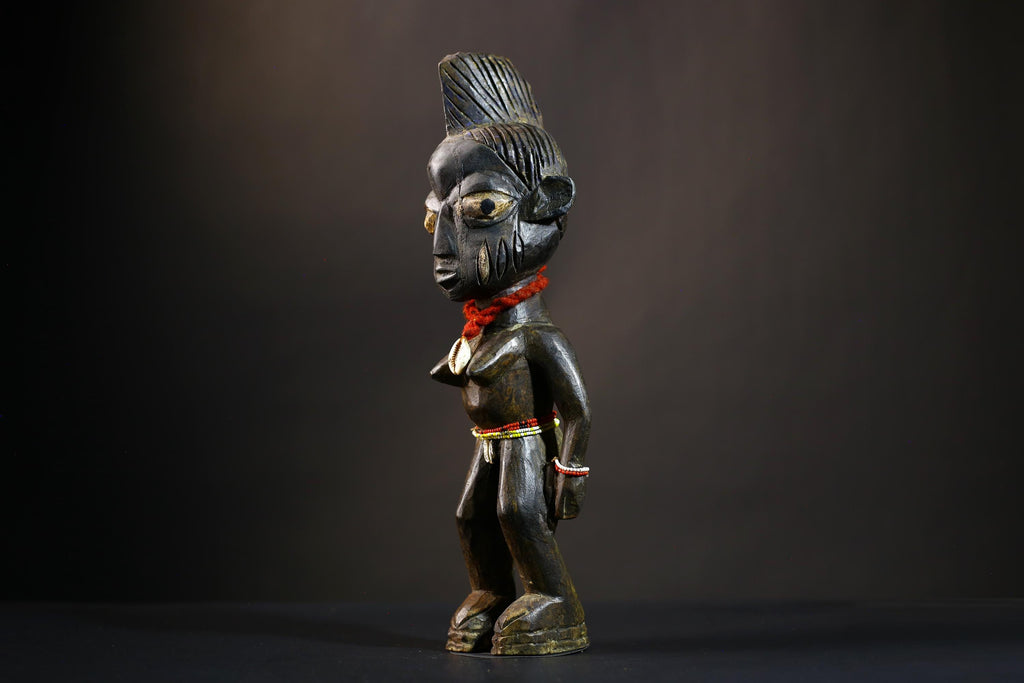 African Yoruba Figure | Authentic Art from Nigeria | Abeokuta Region | Unique Tribal Decor | Handcrafted Cultural Sculpture-G4730