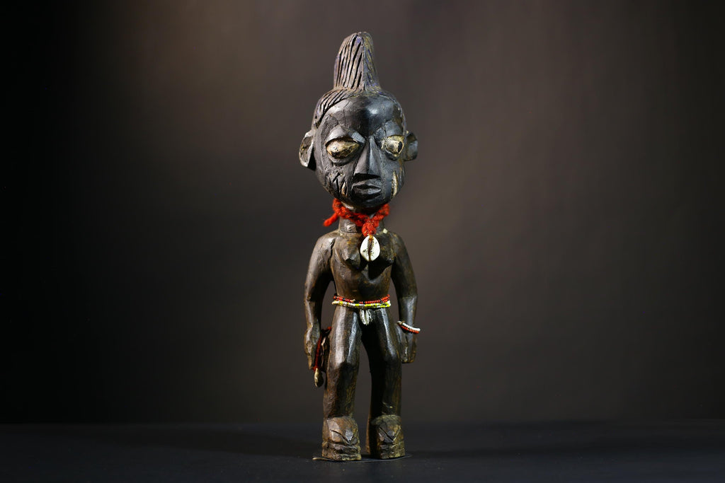 African Yoruba Figure | Authentic Art from Nigeria | Abeokuta Region | Unique Tribal Decor | Handcrafted Cultural Sculpture-G4730
