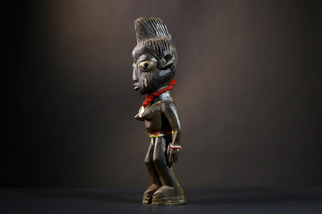 African Yoruba Figure | Authentic Art from Nigeria | Abeokuta Region | Unique Tribal Decor | Handcrafted Cultural Sculpture-G4730