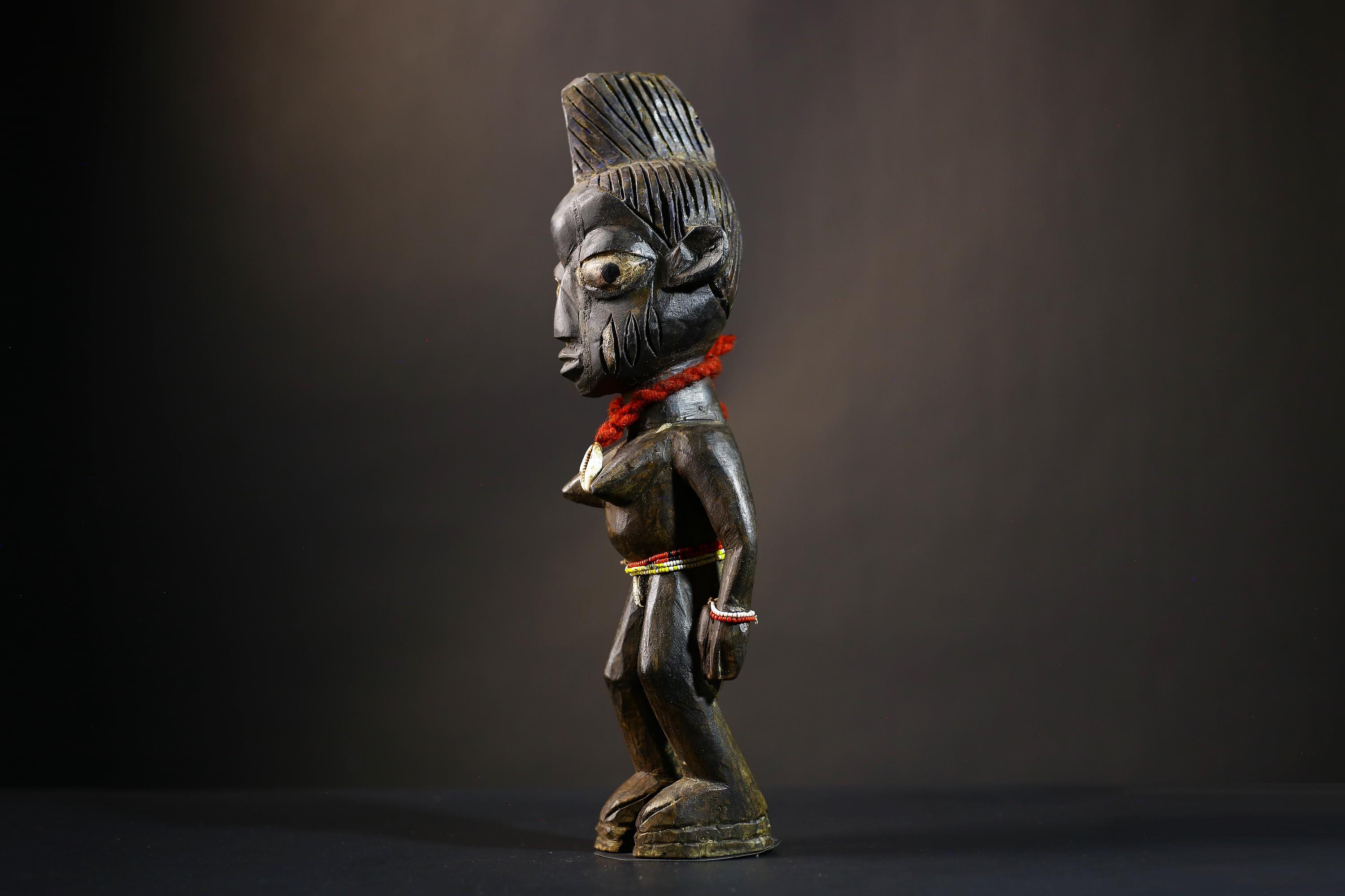 African Yoruba Figure | Authentic Art from Nigeria | Abeokuta Region | Unique Tribal Decor | Handcrafted Cultural Sculpture-G4730