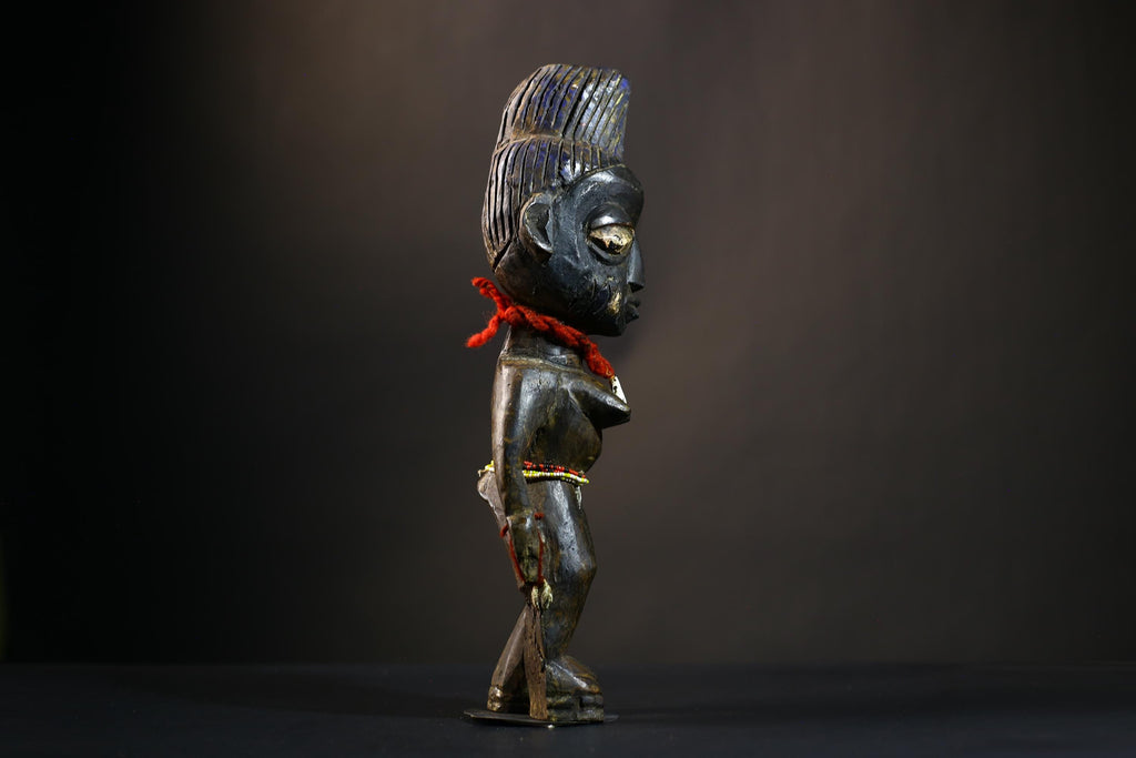 African Yoruba Figure | Authentic Art from Nigeria | Abeokuta Region | Unique Tribal Decor | Handcrafted Cultural Sculpture-G4730
