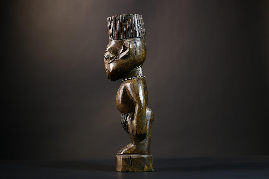African Yoruba Figure | Authentic Art from Nigeria | Abeokuta Region Craft | Unique Tribal Home Decor | Handcrafted Sculpture-G4728