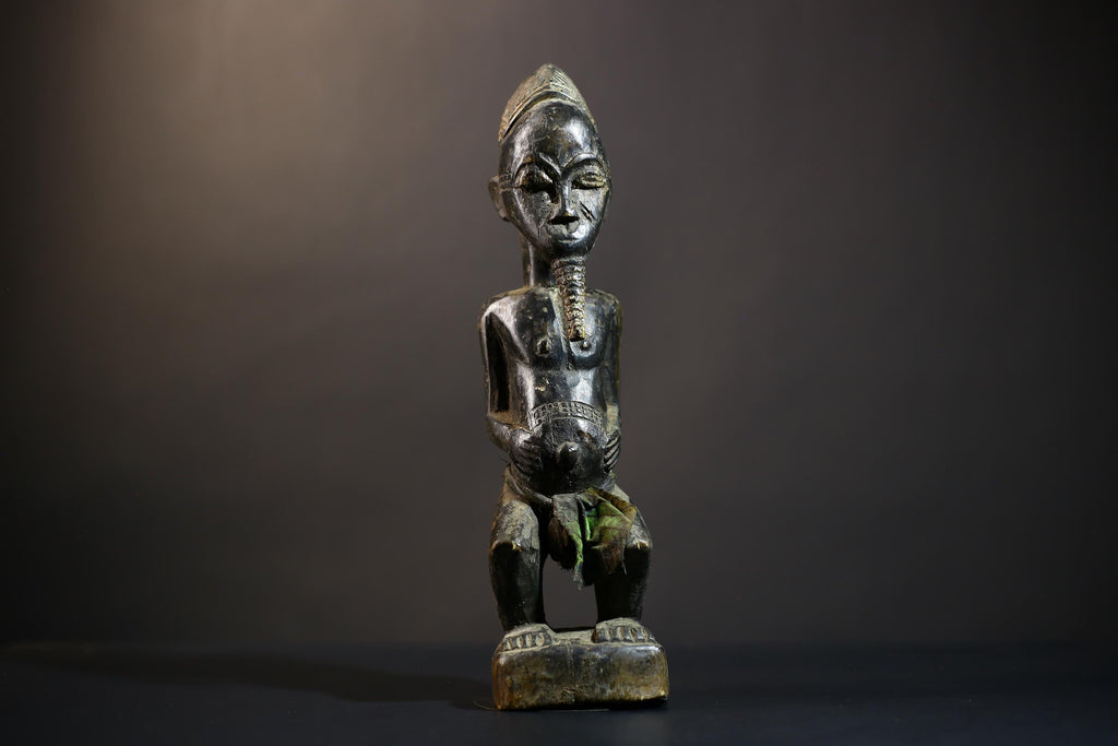 African Baule Asia Usu Figure | Elegant Ethnographic Art | Baoulé Sculpture | Unique Cultural Home Decor | Collectible Art Piece-G4753