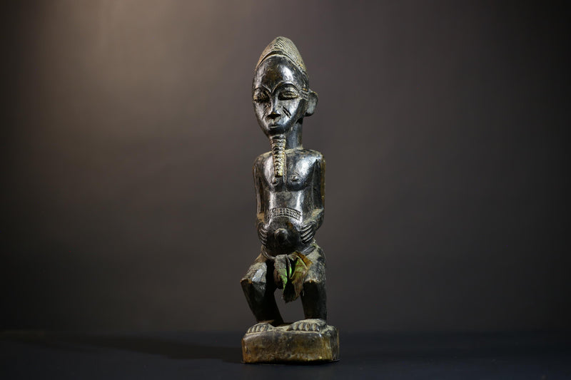 African Baule Asia Usu Figure | Elegant Ethnographic Art | Baoulé Sculpture | Unique Cultural Home Decor | Collectible Art Piece-G4753