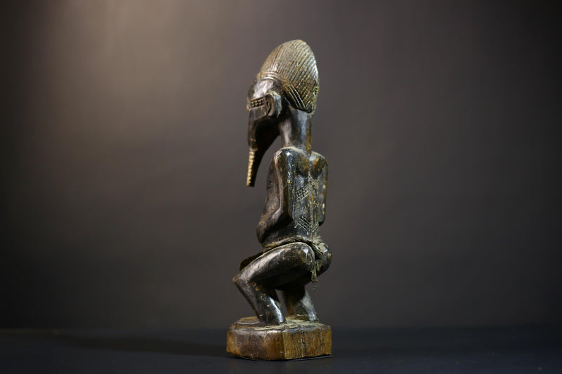 African Baule Asia Usu Figure | Elegant Ethnographic Art | Baoulé Sculpture | Unique Cultural Home Decor | Collectible Art Piece-G4753