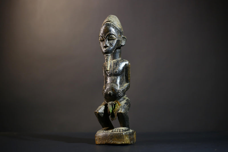 African Baule Asia Usu Figure | Elegant Ethnographic Art | Baoulé Sculpture | Unique Cultural Home Decor | Collectible Art Piece-G4753