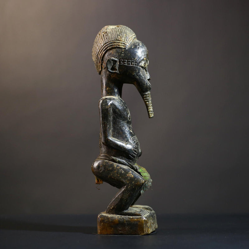 African Baule Asia Usu Figure | Elegant Ethnographic Art | Baoulé Sculpture | Unique Cultural Home Decor | Collectible Art Piece-G4753