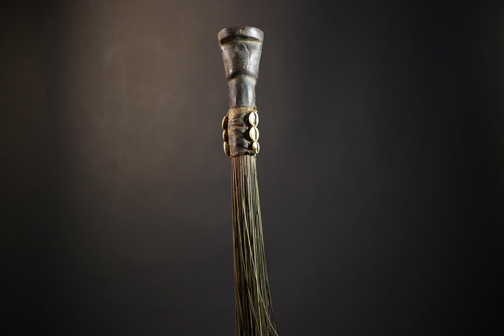 African Yoruba Figure | Flywhisk Artifact | Unique Nigerian Art | Ethnographic Home Decor | Traditional Cultural Accent-G4750