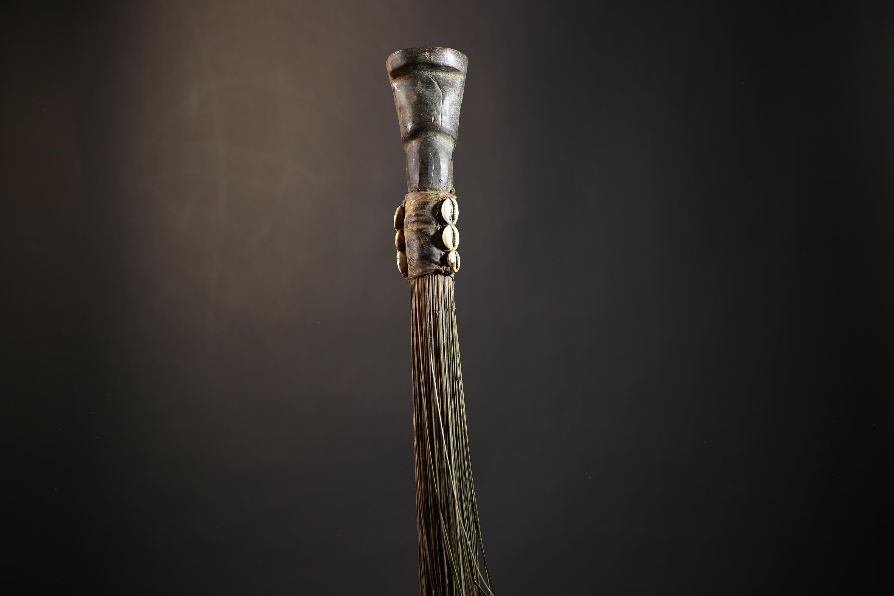 African Yoruba Figure | Flywhisk Artifact | Unique Nigerian Art | Ethnographic Home Decor | Traditional Cultural Accent-G4750